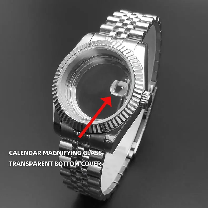 Neiton 36mm/40mm Sapphire Glass For Men Watch Case Fit NH36 NH34 NH35Movement FashionWaterproof Jubilee Stainless Steel