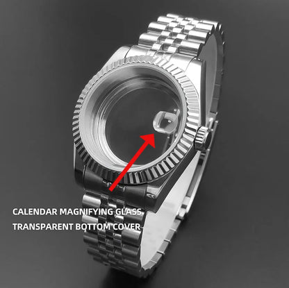 Neiton 36mm/40mm Sapphire Glass For Men Watch Case Fit NH36 NH34 NH35Movement FashionWaterproof Jubilee Stainless Steel