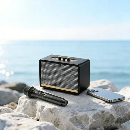 Karaoke wireless Bluetooth microphone and sound system all-in-one portable outdoor family KTV vintage speaker
