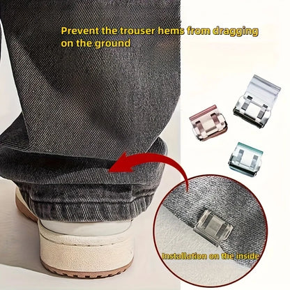 10/20/30pcs Random color Invisible Hem Shortening Clips, Anti-Slip Pants Leg Fixing Grips Seamless Hems Buttons Non Slide Shoe