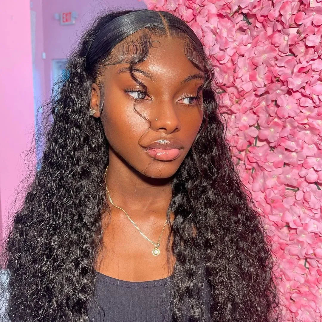 40 46 Inch 13x4 13x6 HD Deep Wave Lace Frontal Wig Brazilian Loose Water Curly Lace Front Human Hair Wigs For Women 300% Density