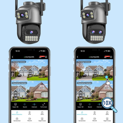 BESDER 15MP Wifi Camera Outdoor Dual Screen 10X Digital Zoom CCTV Video Surveillance Cam PTZ 8MP Security IP Camera O-Kam Pro