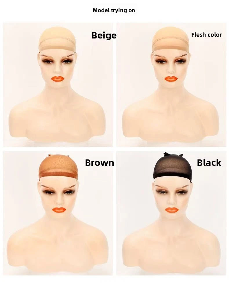 Ventilated Nylon Mesh Nude Stocking Wig Cap 12Pcs Stocking Wig Caps Stretch Mesh Caps Stocking Caps for Making Wigs Free Size