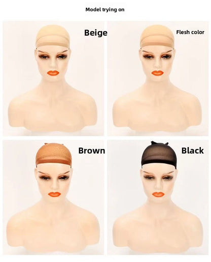 Ventilated Nylon Mesh Nude Stocking Wig Cap 12Pcs Stocking Wig Caps Stretch Mesh Caps Stocking Caps for Making Wigs Free Size