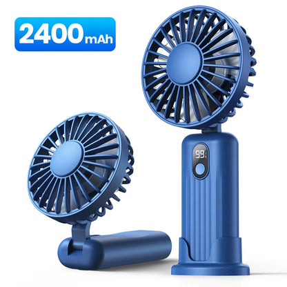 TOPK 5000mah Mini Portable Fan, USB Desk Electric Fan, Small Personal hand Fan with USB Rechargeable Cooling Neck Fans for Room