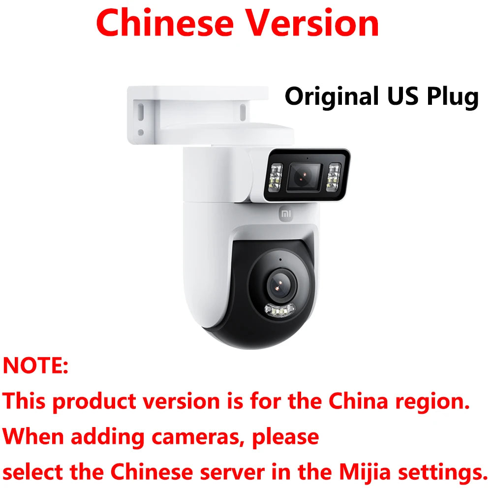 New Xiaomi Outdoor Camera 4 Dual Lens 5MP 3K HD Dual View Monitoring Panoramic Closeup Tracking IP66 Weatherproof AntiTheft - CN