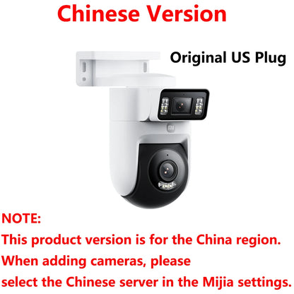 New Xiaomi Outdoor Camera 4 Dual Lens 5MP 3K HD Dual View Monitoring Panoramic Closeup Tracking IP66 Weatherproof AntiTheft - CN
