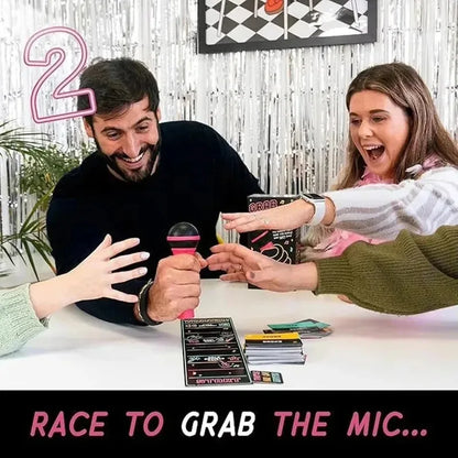 Karaoke Board Game for Family & Party, 2–10 Players, Fun Singing Card Game with 125 Lyric Cards for Adults