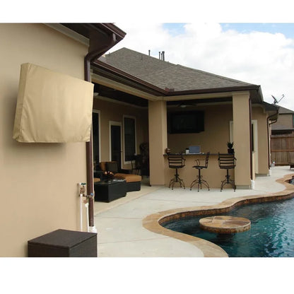 Off-White Premium Waterproof Outdoor TV Protective Cover, Weatherproof Outdoor TV Housing