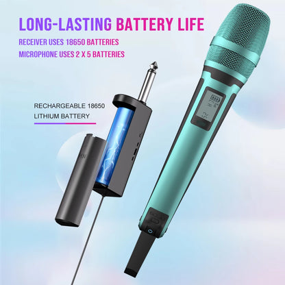 Karaoke Microphone G-MARK SKM9000 2 Channels Wireless UHF Frequency For Teaching Wedding Clear Stable Audio Transmission