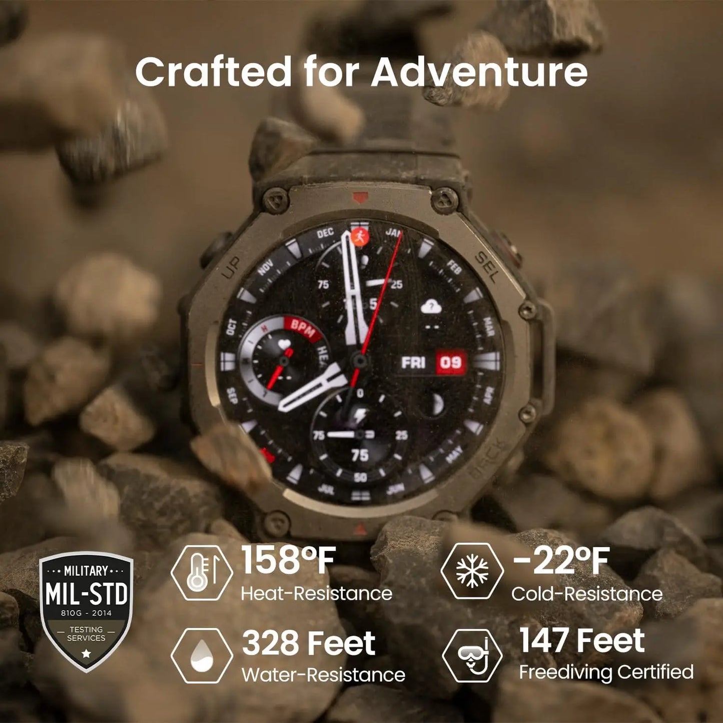 Amazfit T-Rex 3 Smartwatch 48mm AMOLED Display 6 Satellite Systems Dual Band GPS 170 Sports Mode Smart Watch