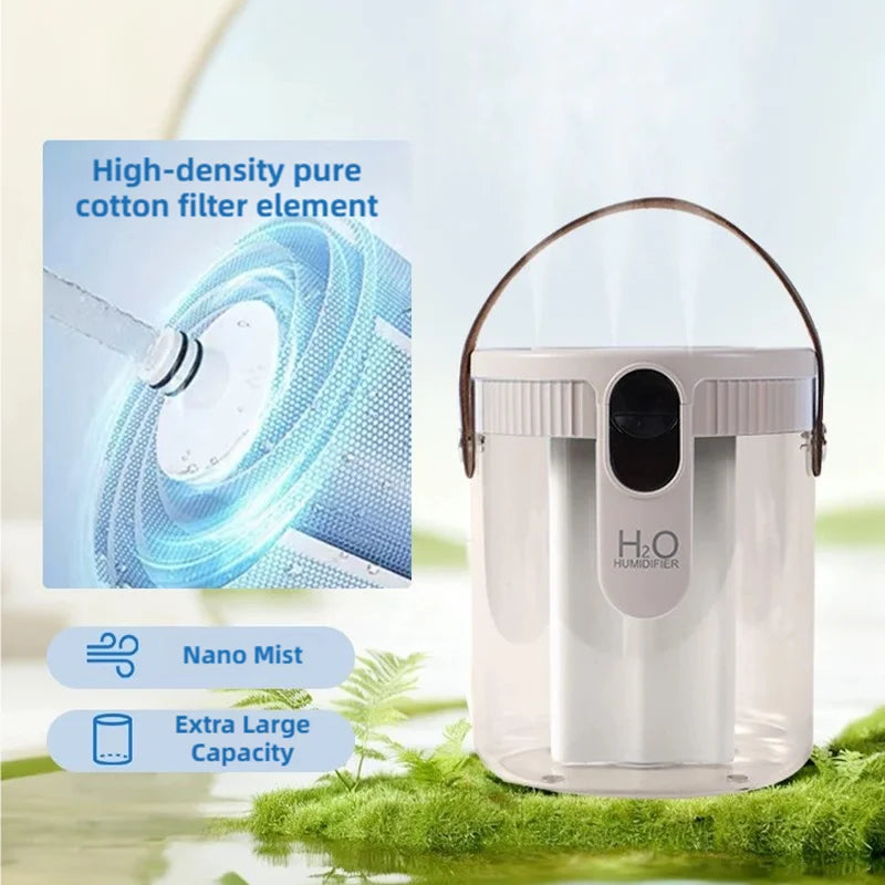 TINSOL 1.5L Air Humidifier USB-Charging Aromatherapy Diffuser 3-Port Spray Air Purifier Home Bedroom Aromatherapy Lamp