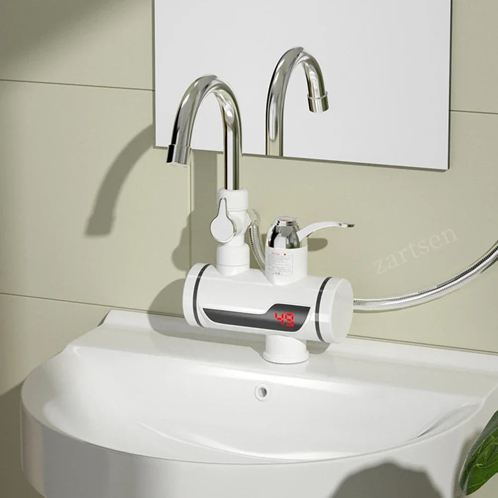 3000W Electric Kitchen Water Heater Tap Instant Hot Water Faucet Heater Cold Heating Faucet Tankless Instantaneous Water Heater