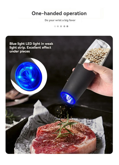 Electric Pepper Mill Stainless Steel Automatic Gravity Induction Salt and Pepper Grinder Adjustable Coarseness Grinder Tools