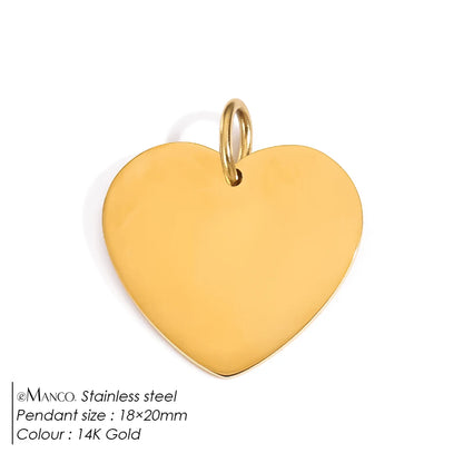eManco Mother's Day Blank Heart Charms Stainless Steel Mirror Polished Pendant Making DIY Necklace Bracelet 48 Hour Shipping