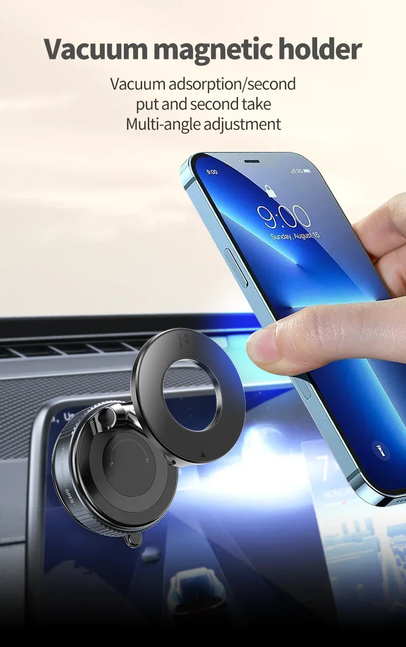 K007 Strong Magnetic Car Phone Holder Foldable Design 360° Adjustable Vacuum Mount for Car/Desk/Bathroom/Universal Use Holder