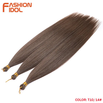 28" 3PCS Ariel Straight Pony Hair Bundles Crochet Braids Hair Synthetic Braiding Hair Ombre Silver Grey Crochet Hair Extensions