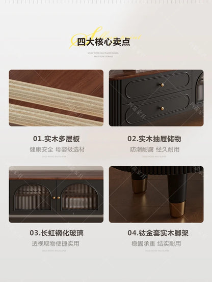 Vertical Vintage Tv Table Wood Heavy Luxury Design Tv Stand Living Room High End Muebles Para El Hogar House Accessories