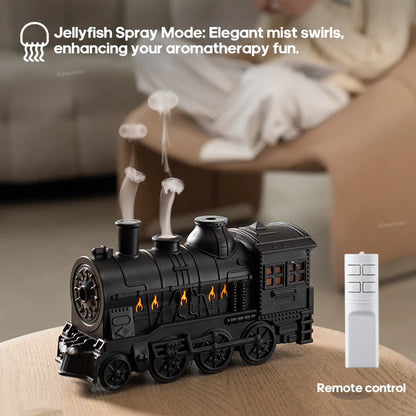 Retro Mini Train Shape Aromatherapy Essential Oil Diffuser Ultrasonic Cool Mist Air Humidifier with Lamp Aroma Difusor Atomizer