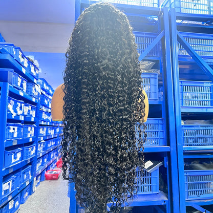 40 46 Inch 13x4 13x6 HD Deep Wave Lace Frontal Wig Brazilian Loose Water Curly Lace Front Human Hair Wigs For Women 300% Density