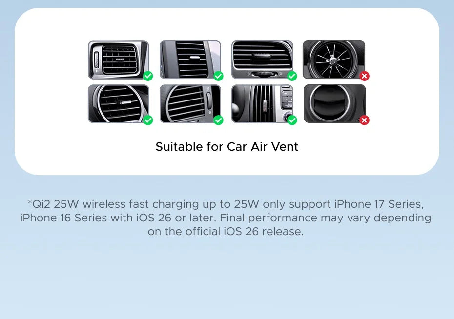 UGREEN Qi2 25W 15W Magnetic Car Phone Holder Wireless Charger Stand For iPhone 17 16 15 Pro Max Charging for Magsafe Car Charger