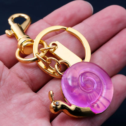 Pink Small Snail Bag Pendant Keychain Creative Cute Animal Charms Fashion Accessory for Women School Students Mother's Day Gift