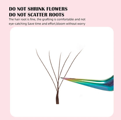 Yelix Brown Eyelashes W Shaped Eyelash Extensions Single Tips 2D 3D 4D 5D Premade Fans Lahses Soft Natural Individual Lahes