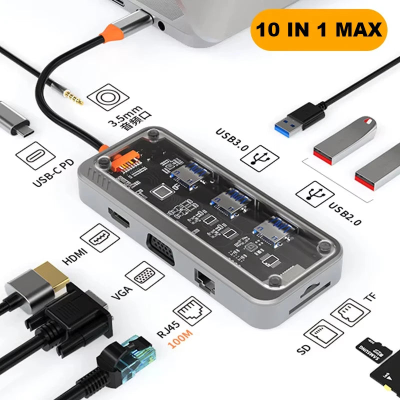 USB Type-C Hub with HDMI - Essential PC Accessories Docking Station Compatible with MacBook Pro Air  Mini and Laptops usb 3.0