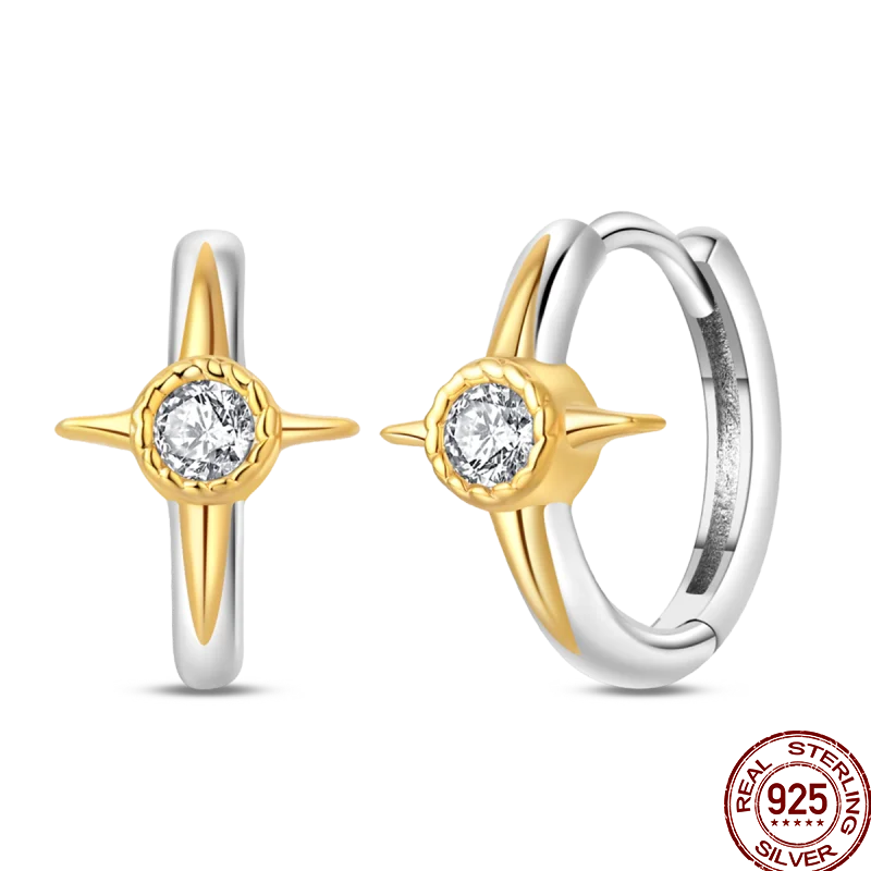 Hot Sale 925 Sterling Silver Spring Zircon Sunflower Stud Earrings For Women 2023 Trending Fashion Jewelry mother's day gift