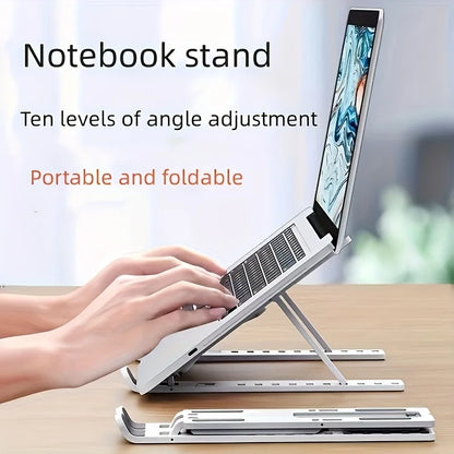 1pcs Portable Foldable Laptop Stand Heat Dissipation Stand Laptop Raising Stand ABS Plastic Computer Desk Stand