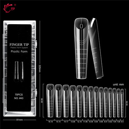 TP New 70pcs/140pcs Clear Nail Dual Form Full Cover Nail Extension System Quick Building Gel Molds False Nail Tip Manicure Tools