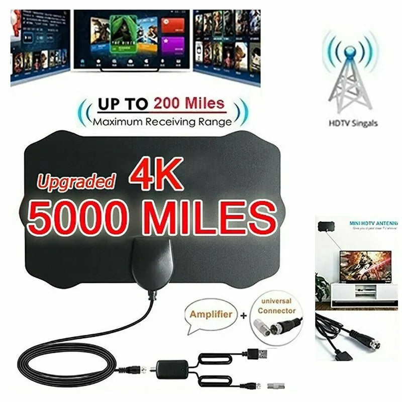 2025 New 4K Indoor Digital TV Antenna 4k HD HDTV Antena DVB-T/T2 DVBT2 Cable TV Antena 500Miles UHF VHF DTV Antennas Tv Aerial
