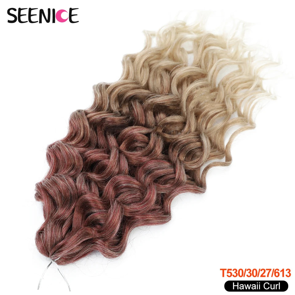 18 24“Synthetic Deep Wavy Twist Crochet Hair Afro Curls Water Wave Crochet Braids Ombre Brown Braiding Hair Extensions For Women