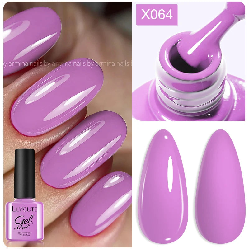 LILYCUTE 7ml Brown Red Purple Nail Gel Polish Coffee Color Series Semi Permanent UV Gel Soak off Nail Gel Varnishes For Nail Art