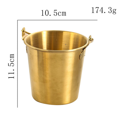 1pc Bar Party Ice Bucket Stainless Steel Ice Bucket Golden Beer Barrel Champagne Cooling Barrel Snack Fried Chicken Bucket