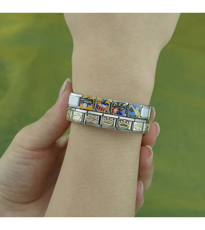 Hapiship 2024 Women's Gift Music Guitar Piano Italian Charms Links Beads Fit 9mm Stainless Steel Bracelet DIY Jewelry DJ1319-B