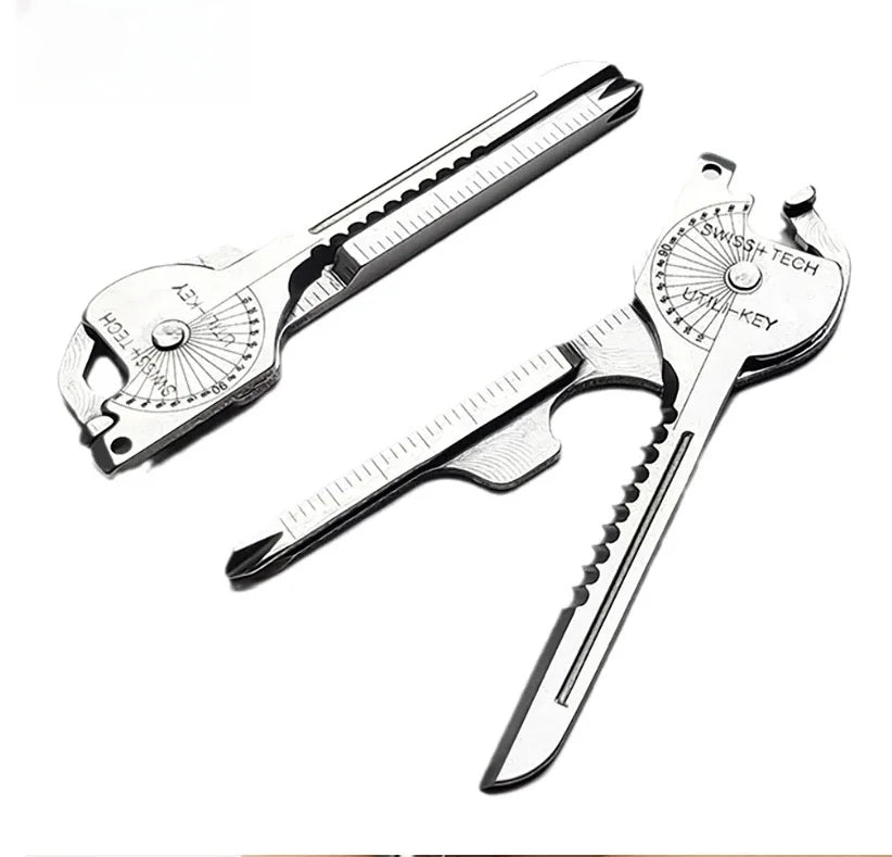 8-in-1 Multi-Tool Keychain for Camping & Survival | Folding Screwdriver, Bottle Opener | Compact Outdoor Utility Pliers with Key