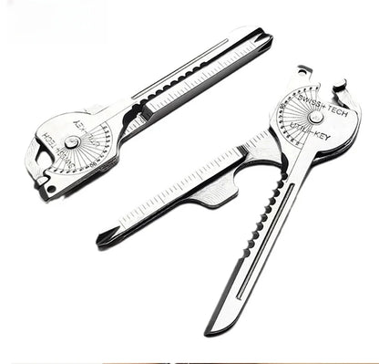 8-in-1 Multi-Tool Keychain for Camping & Survival | Folding Screwdriver, Bottle Opener | Compact Outdoor Utility Pliers with Key