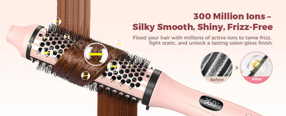 Thermal Brush 1.5 inch Dual PTC Heated Curling Styler 6 Temps with Negative Ions & Ceramic for Volumizing Straightener Curling