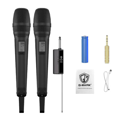 Karaoke Microphone G-MARK SKM9000 2 Channels Wireless UHF Frequency For Teaching Wedding Clear Stable Audio Transmission