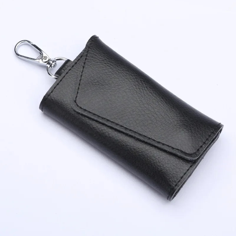 New Genuine Leather Keychain Men Key holder key organizer Pouch Car Key pouch Wallet Housekeeper Key Case Mini Card Bag