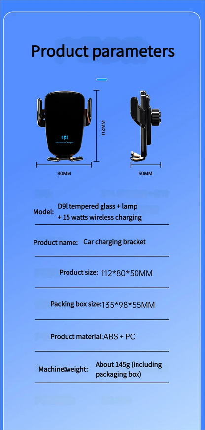 Smart Induction Car Phone Holder 15W Fast Charging Suitable For Dashboard Windshield Air Outlet Universal Automotive Supplies