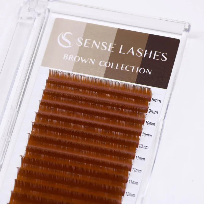 SENSE LASHES Colorful Individual Lashes 0.03/0.05/0.07 Mix 8-15mm Matte Brown Lashes Faux Cils extensiones de pestañas