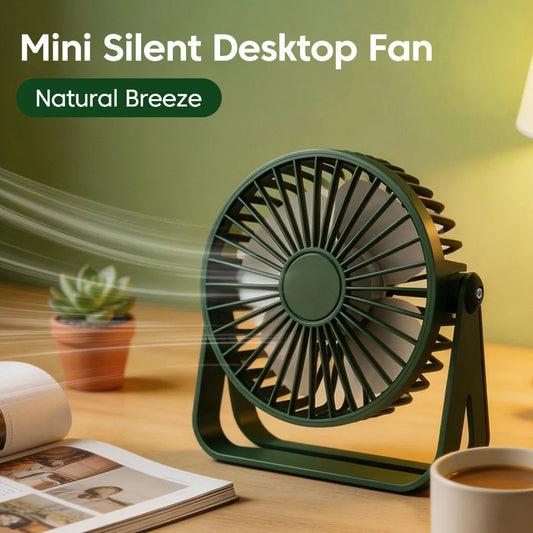 Mini USB Desktop Fan Lightweight Adjustable Summer Silent Electric Fans For Home Office Student Dormitory Outdoor Camping Travel