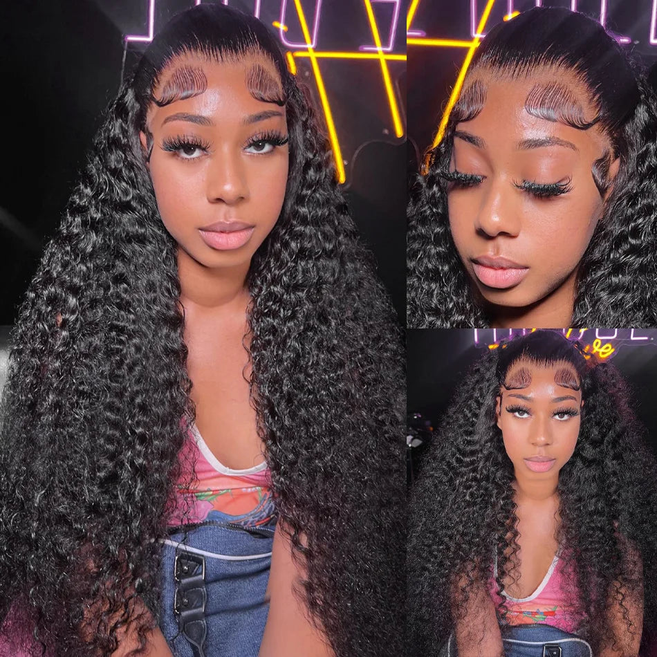 Deep Curly Wave Human Hair 3/4  Bundles Deal Malaysian Hair Weaves 100% Virgin Rew Human Hair Extensions Double Weft Wholeasle
