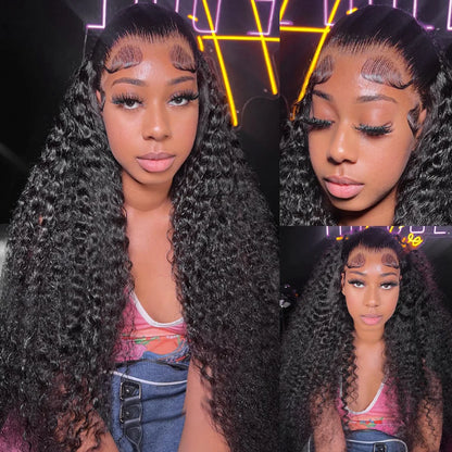 Deep Curly Wave Human Hair 3/4  Bundles Deal Malaysian Hair Weaves 100% Virgin Rew Human Hair Extensions Double Weft Wholeasle