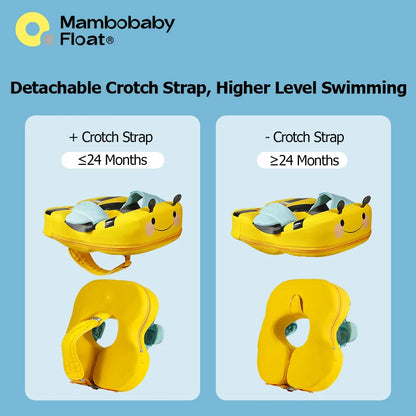 Mambobaby Float with Crotch Strap UPF50+ Canopy Air-Free Non-Inflatable Baby Swimming Ring Toddler Pool Float Infant Water Ring
