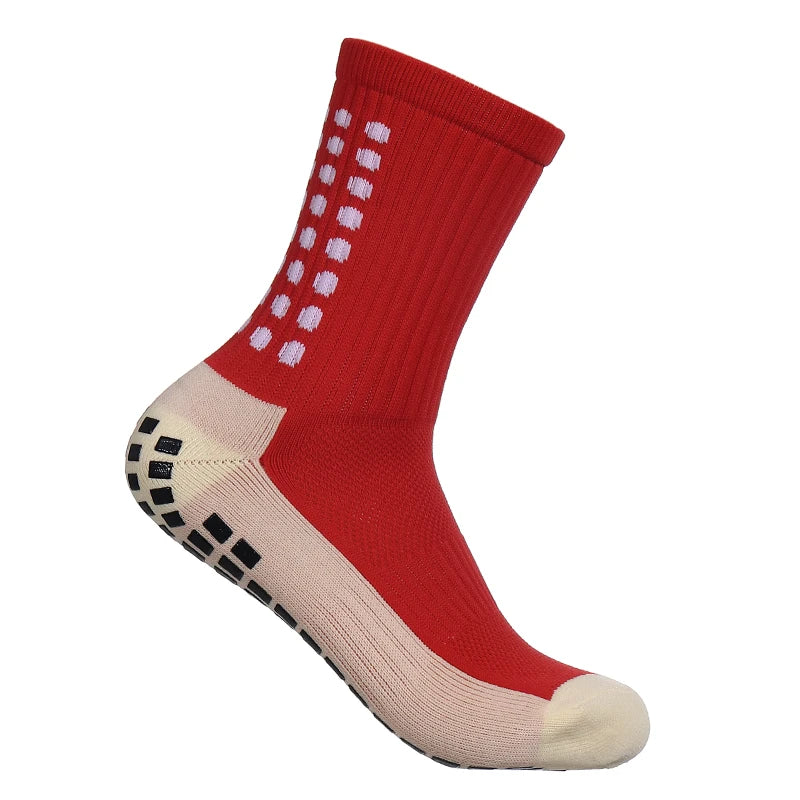 MagiMobo Grip Football Socks Glue Dispenser Men Mid Calf Socks Non Slip Running Sports Socks