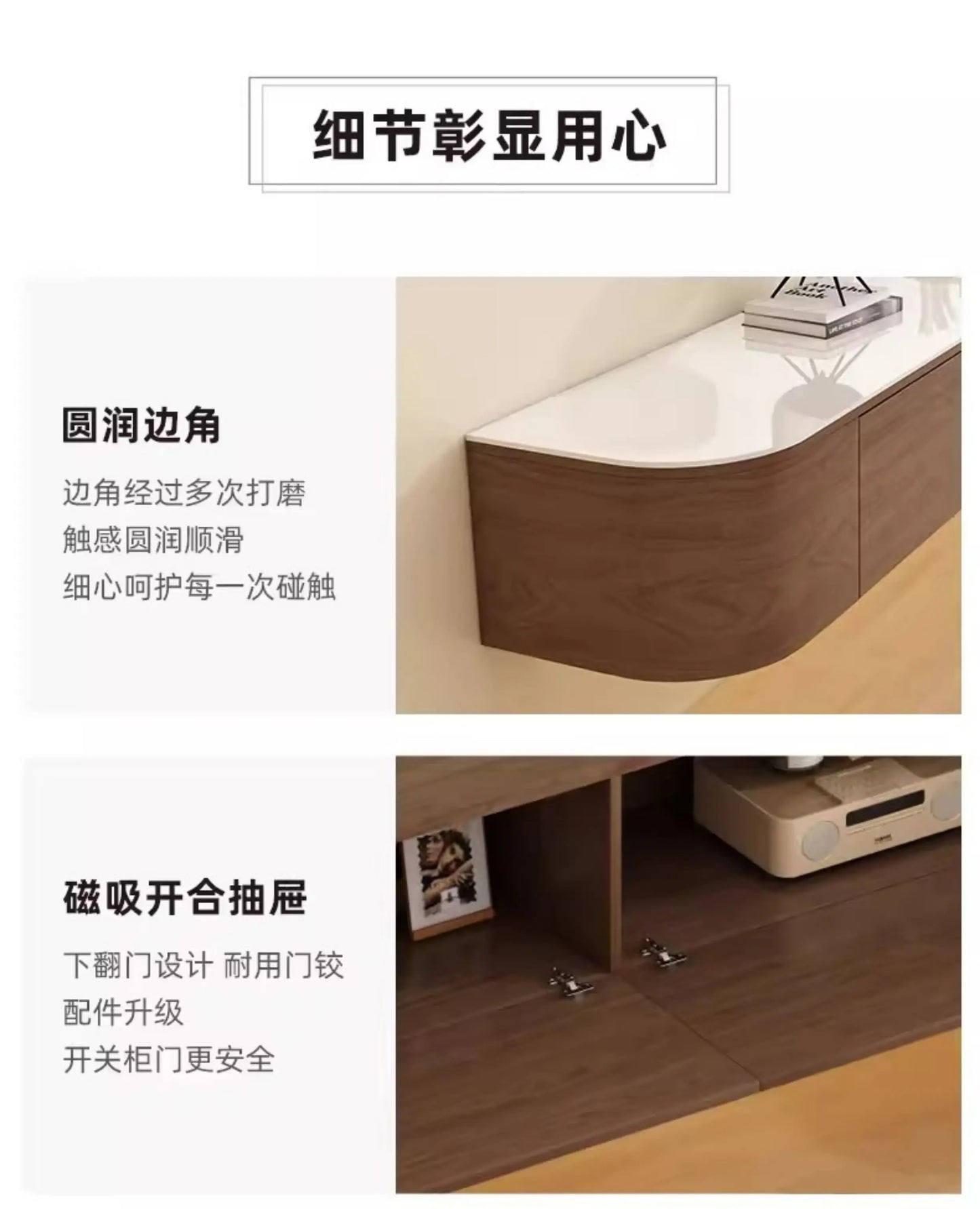 Italian Modern Tv Cabinet Durable Wall Mounted Premium Beauty Tv Cabinet Classic Space saving Meubles De Maison Furniture Home
