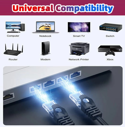 50M 30M 20M Ethernet Cable Cat6 Network Cable Patch Lan Cable 26AWG RJ45 for PS 5 Router PC Computer Internet Outdoor Cable CAT6